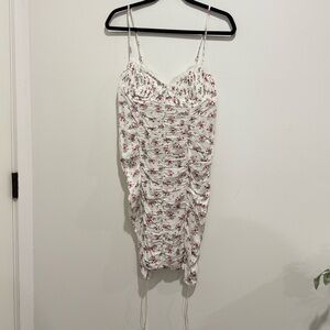 Floral Ruched Spaghetti Strap Dress